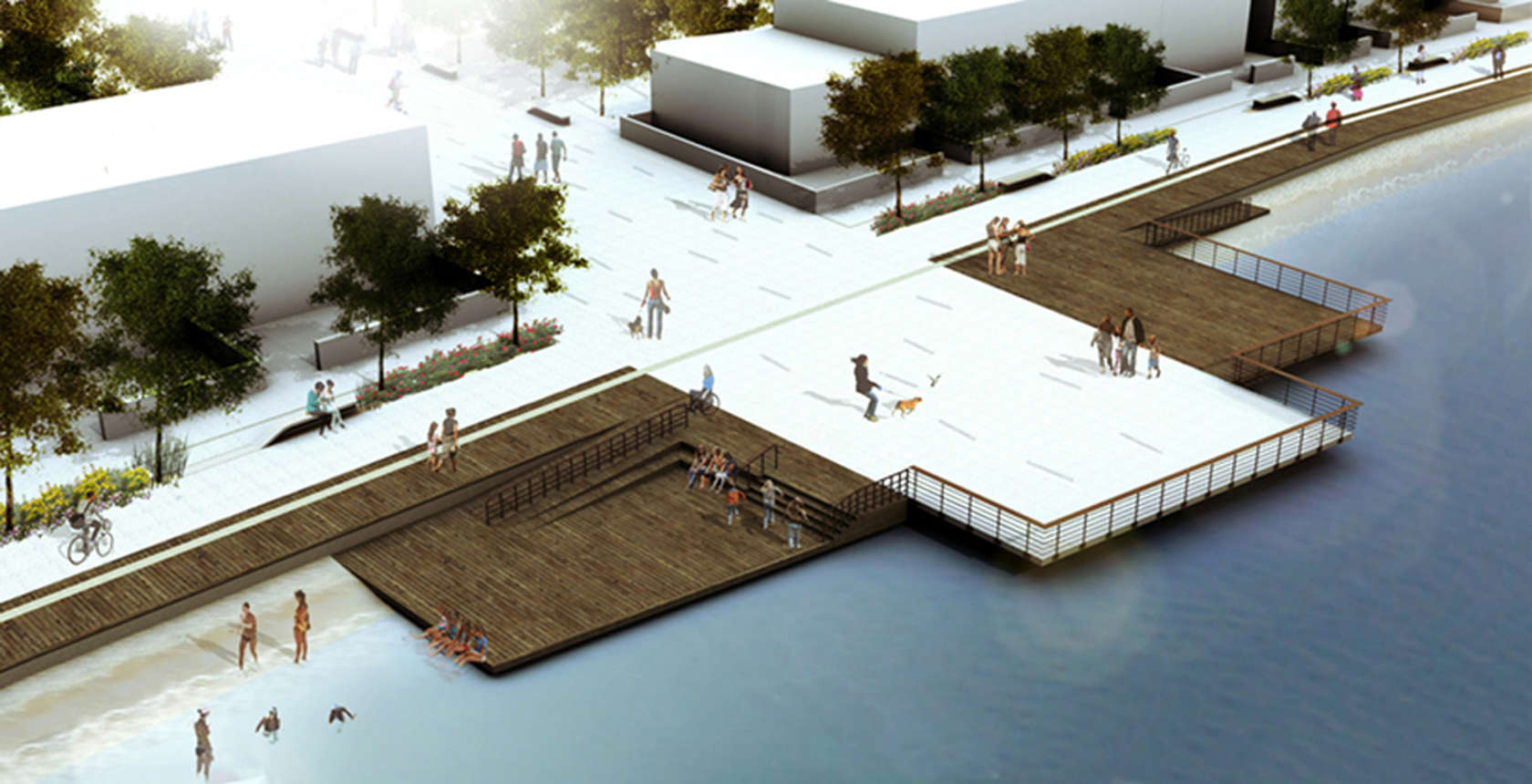 Pedestrian friendly waterfront Architizer