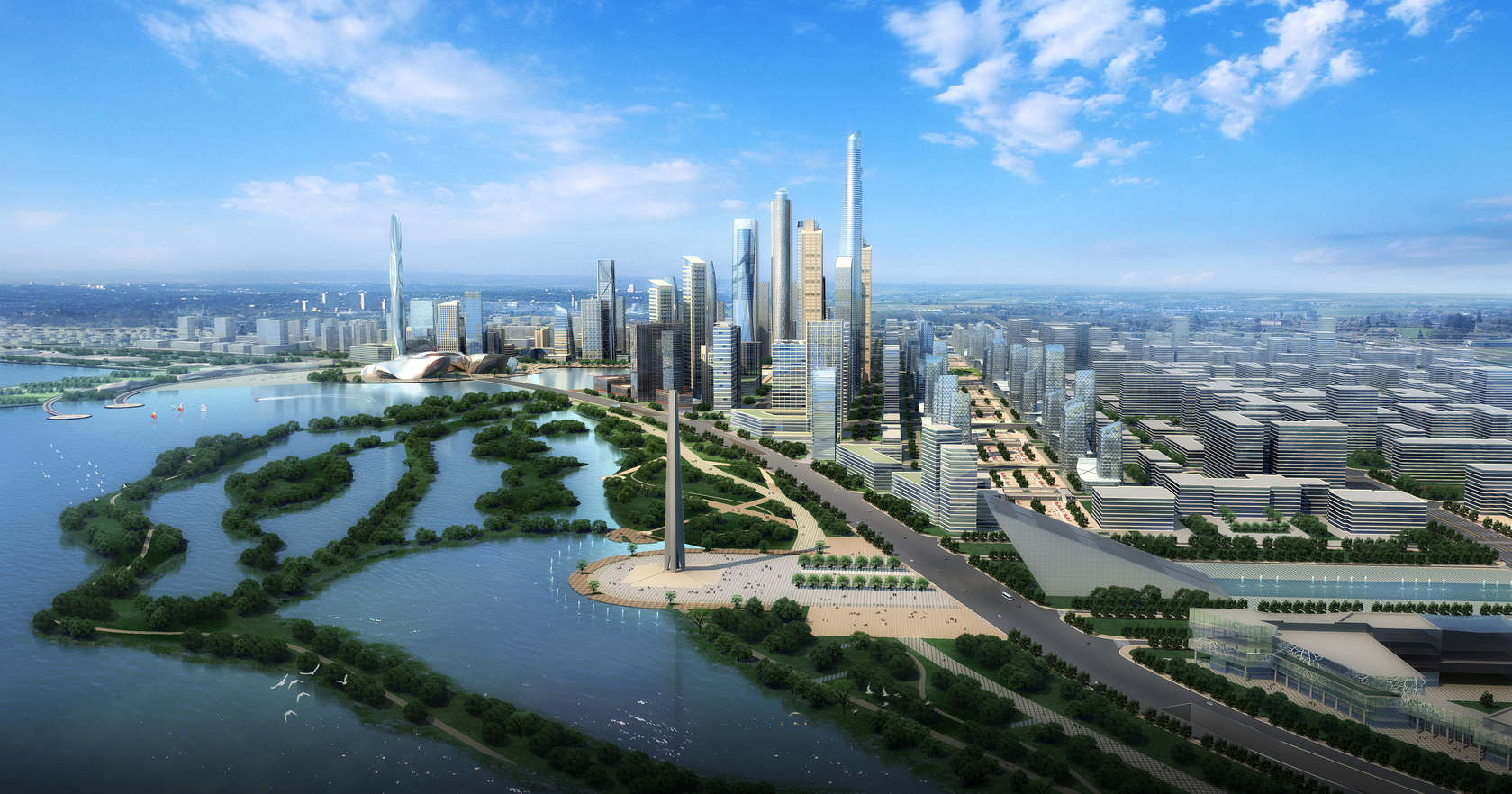 Hefei Lakefront City Masterplan Architizer